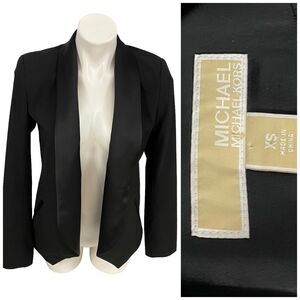 Michael Kors Blazer Womens XS Black Tuxedo Satin Work Office Holiday Capsule
